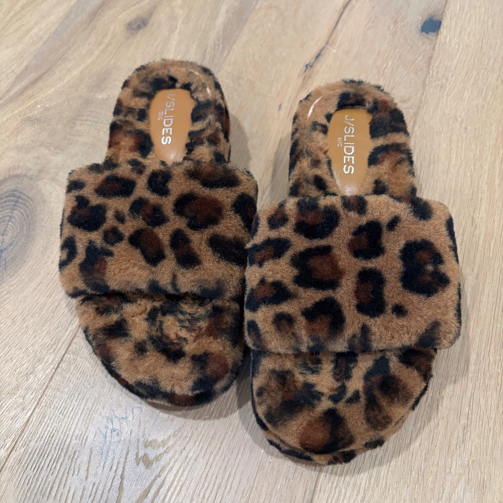 J/Slides Nyc Cozy Animal Print Wedge Slides - image 2